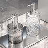 Luxury Water Ripple Dispenser Set: Travel Bottles for Hand Soap, Shampoo, and Shower Gel.