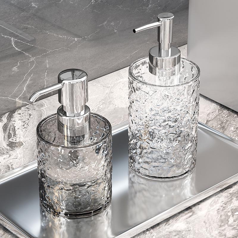 Luxury Water Ripple Dispenser Set: Travel Bottles for Hand Soap, Shampoo, and Shower Gel.