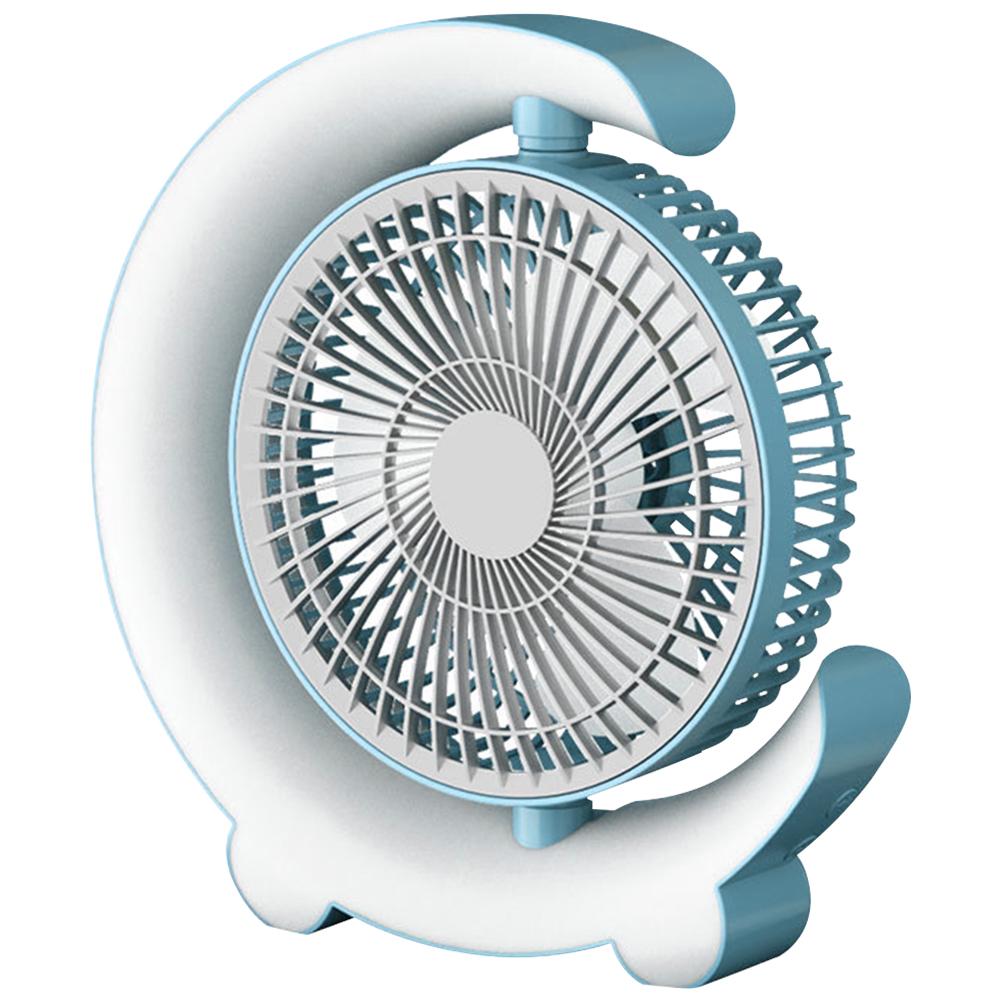 USB Desk Fan 3 Speeds with Colorful Light Portable Table Fan 360 Degree Rotatable Quiet for Home Office Bedroom Dorm Summer Gift