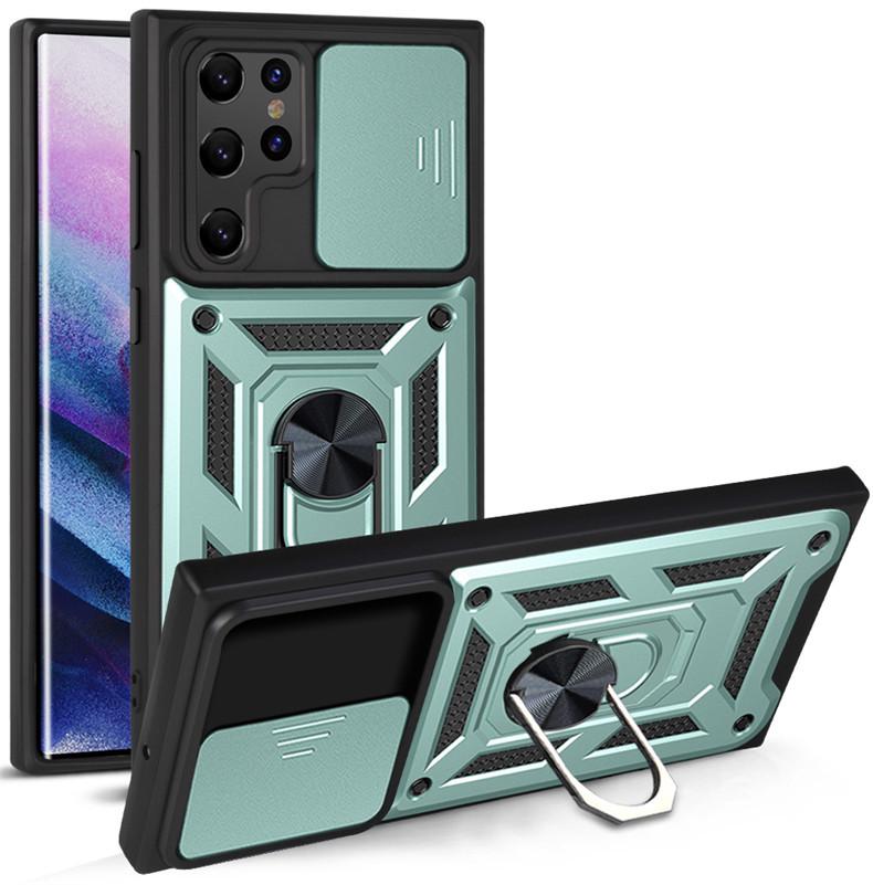 Samsung S22 Ultra Anti-Drop Phone Case with Push-Window and Car Ring