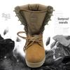 Herren Braune Wasserdichte High-Top Taktische Wüstenkampfstiefel