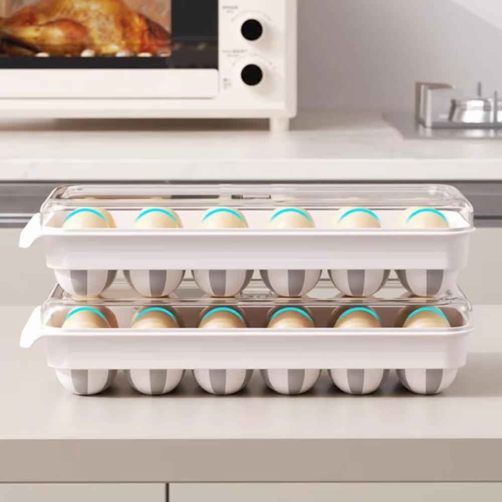 Stackable Egg Storage Holder Space-Saving Fridge Egg Organizer Refrigerator Egg Tray  Home