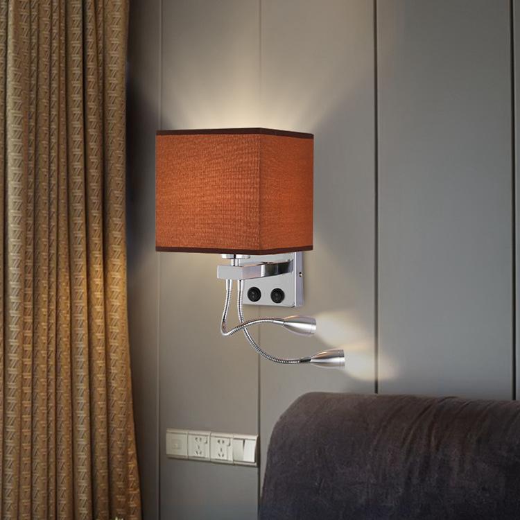 USB Charging European Style LED Wall Lamp for Indoor Use - Ideal for Hotels and Bedrooms