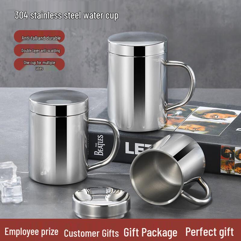 80ting 304 Stainless Steel Insulated Mug with Spoon
