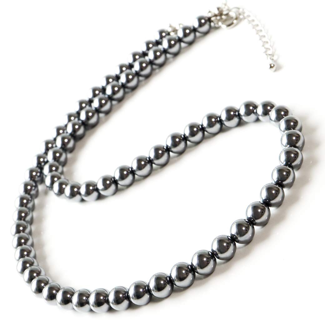 

[GOLD STONE] Genuine Terahertz Ore Necklace, 6mm, High Purity, with Adjustable Hook (5cm), Approx. 50cm Long
