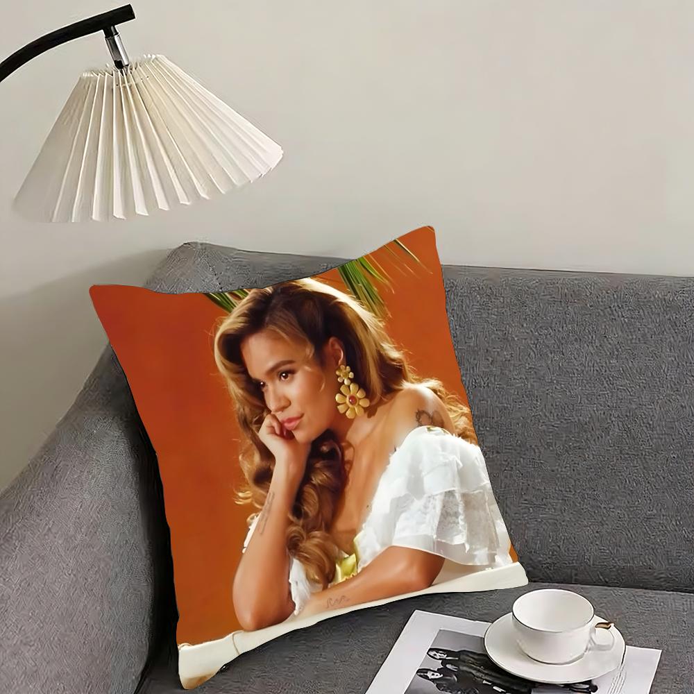 K-Karol G Tropi-Coquetaa Singer Cushion Cover Pillowcase Ultra Soft Skin Friendly Fabric Cloud Like Comfort & Concealed Zipper