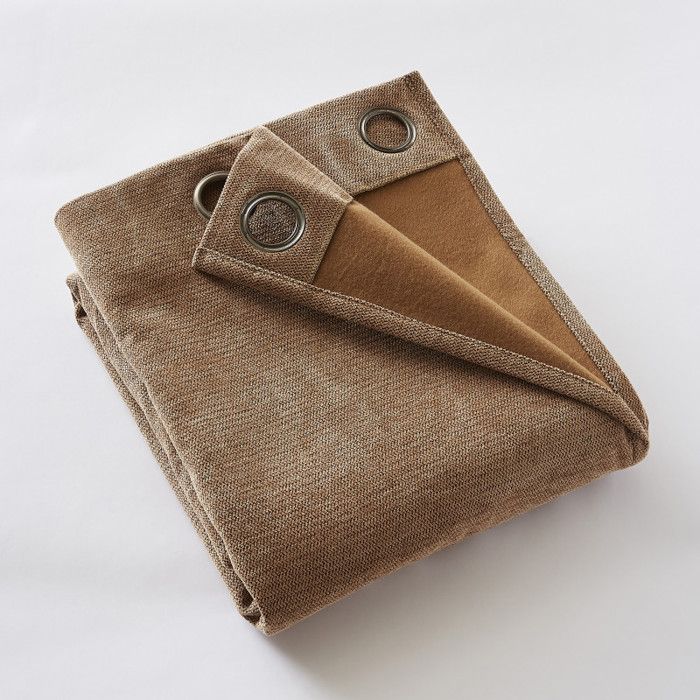 "Bjorn" 100% Opaque, Soundproof and Thermal Blackout Curtain with Fleece Lining - Bjorn Camel - 1 Blackout Panel + Fleece 140 X 180 Cm