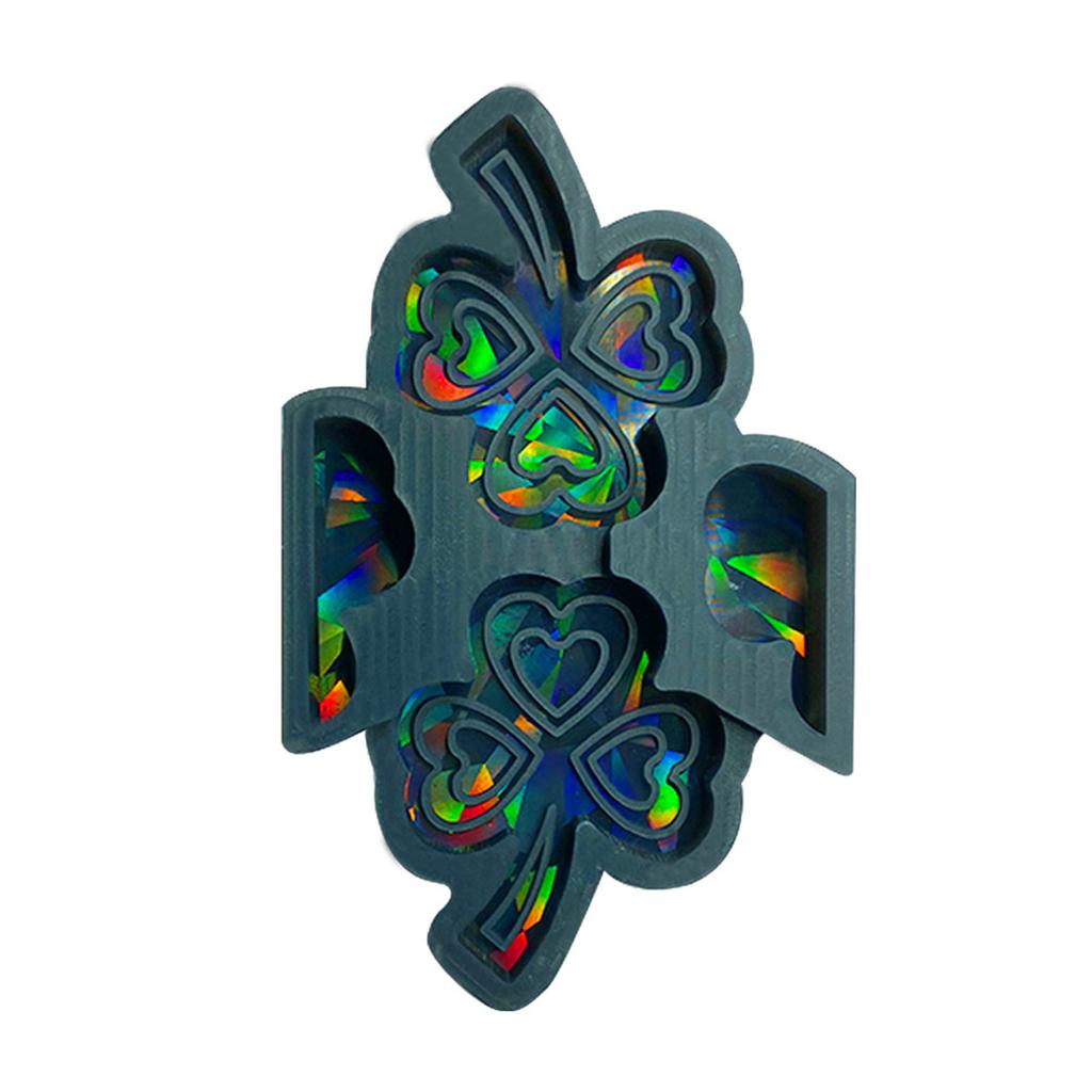 Resin Holographic- Three-petal Flower Molds for DIY Crafts Cupcake Decoration