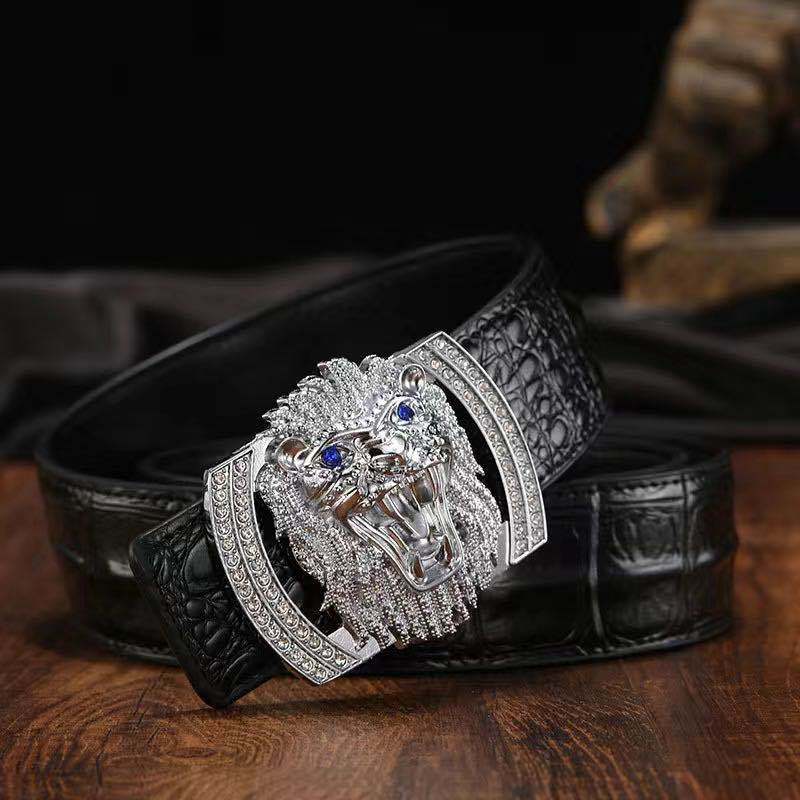 Men's Leather Belt Genuine Leather Belt Personality Faucet Alloy Smooth Buckle Belt Youth Casual Belt