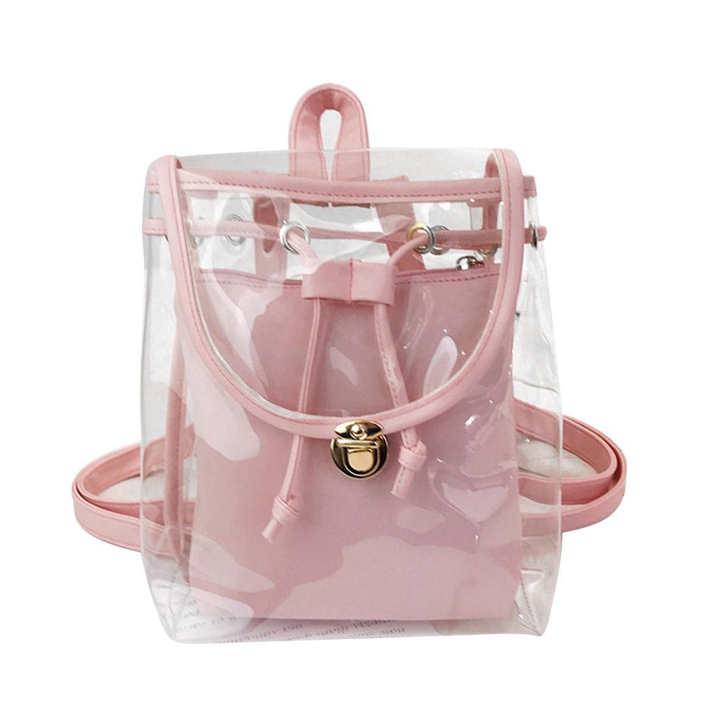 Transparent Backpack Lady Travelling Small Knapsack Jelly Rucksack