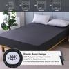 1pcs Solid Color Ultra-fine Fiber Waterproof Fitted Bed Sheet Mattress Cover Skin Friendly and Breathable King Size Sheet 1pcs