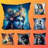 Indian God Lord Krishna  Throw Pillow Case For 45*45cm,55*55cm,30*30cm For Home Bedroom Decoration And Protector
