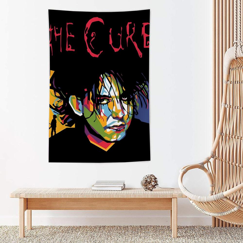 

Music Rock Band THE CCURE Tapestry Microfiber Wall Hanging For Bedroom Living Room Decor Outdoor Festival Garden Bar Background 74x94cm(29x37in)