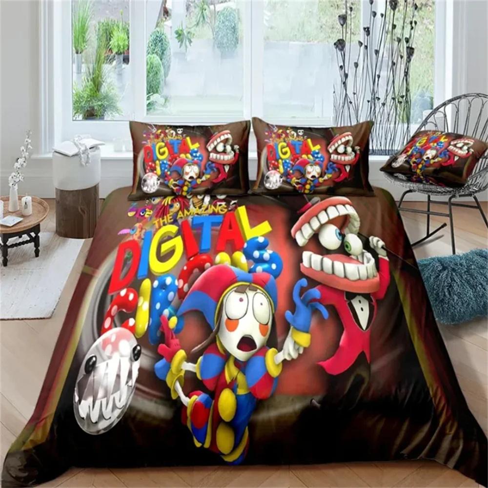 THE AMAZING DIGITAL CIRCUS Bedding Set 3D Duvet Cover Set Bedspread For Boys Girls Kids Home Textiles Microfiber Bedspread