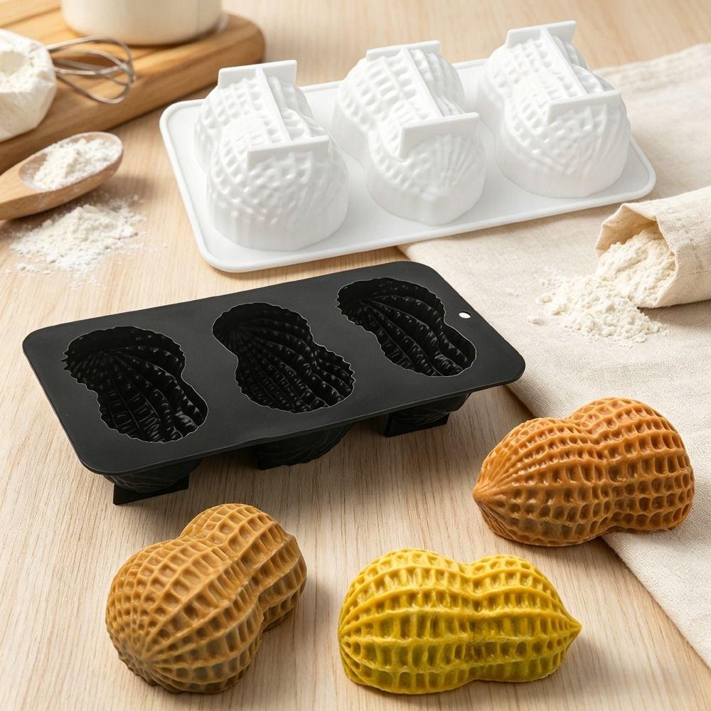 3-Cell Peanut Mousse Cake Mold Peanut Shaped Baking Mold New Chocolate Mold Baking Tools