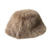 Women's Fuzzy Faux Fur Bucket Hat Winter Plush Furry Ladies Hat Fluffy Sherpa Fisherman