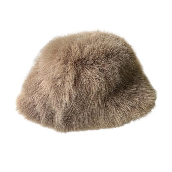Women's Fuzzy Faux Fur Bucket Hat Winter Plush Furry Ladies Hat Fluffy Sherpa Fisherman