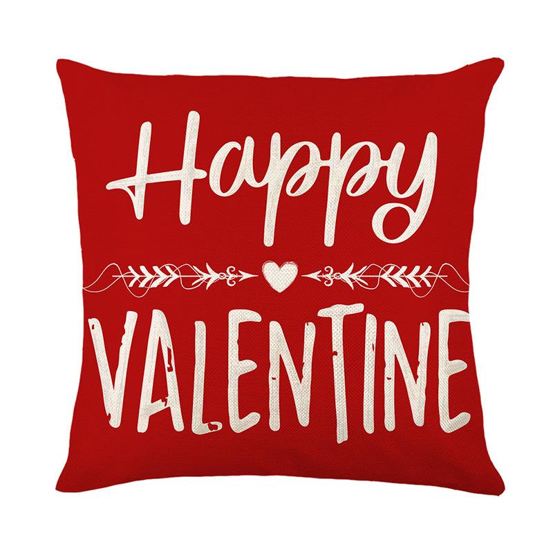 New Valentine's Day Pillow Cover Red Letter Polyester Print Home Sofa Decorative Cushion Cover Cushion Cover