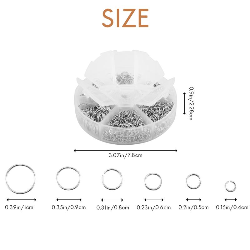 2025 Trend 1390Pcs O Ring Connectors Metal Open Jump Rings Set Metal Jump Rings For Jewelry Making Connectors