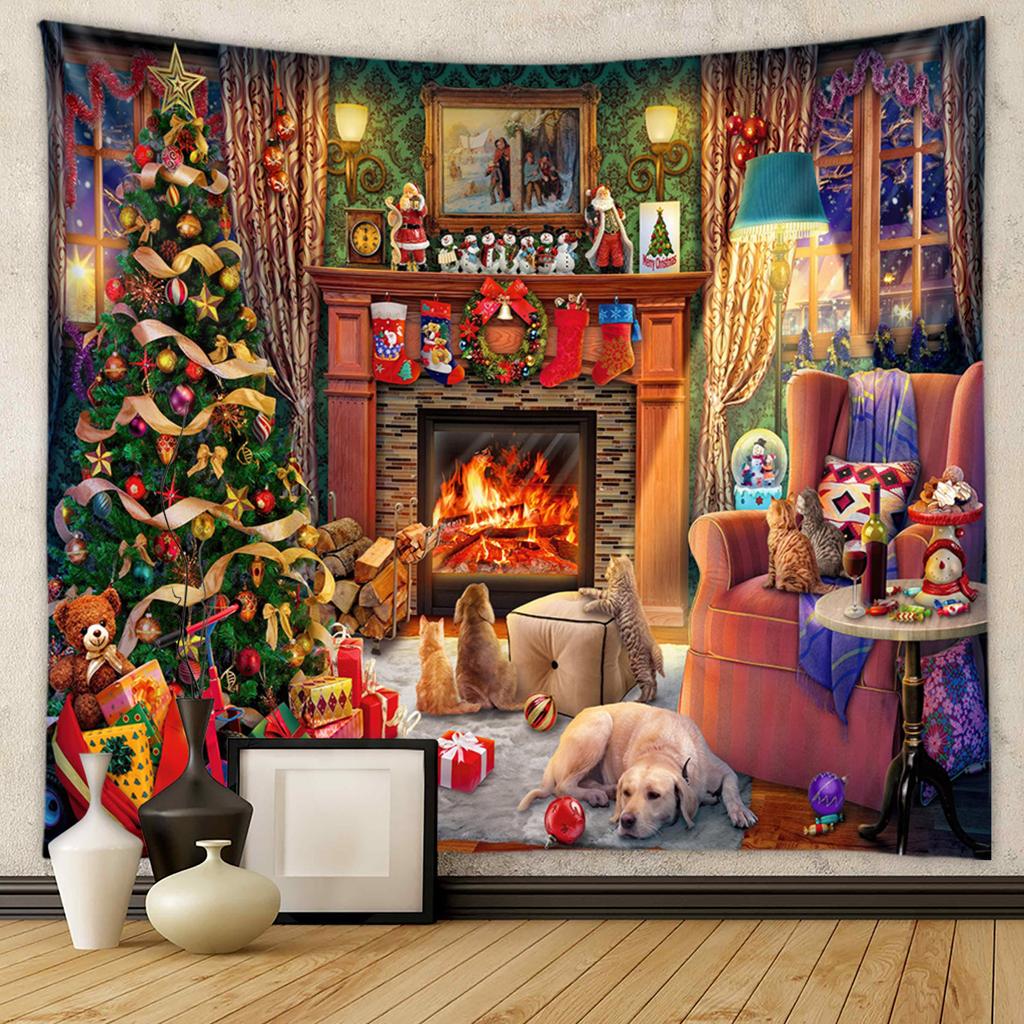 Grenzüberschreitender Außenhandelshintergrund, Stoffstil, hängender Stoff, Raum, hängender Stoff, Weihnachtsteppich