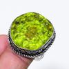 Natürlicher Moldavit Quarz Edelstein 925er Sterling Silber Schmuck Ringgröße 9 AR-18487
