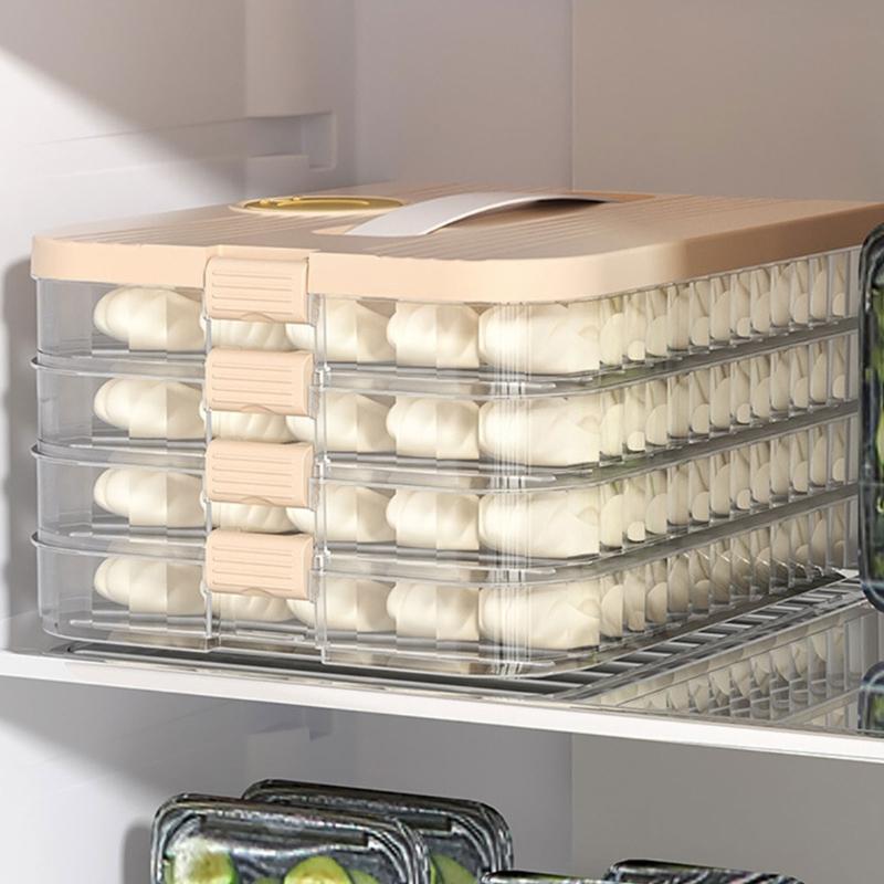 Stackable Dumpling Storage Box with Lid Food Preservation Crisper Container Case