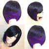Elegant Short Mix Color Hair Wig With Natural Straight Synthetic Hair For Cosplay