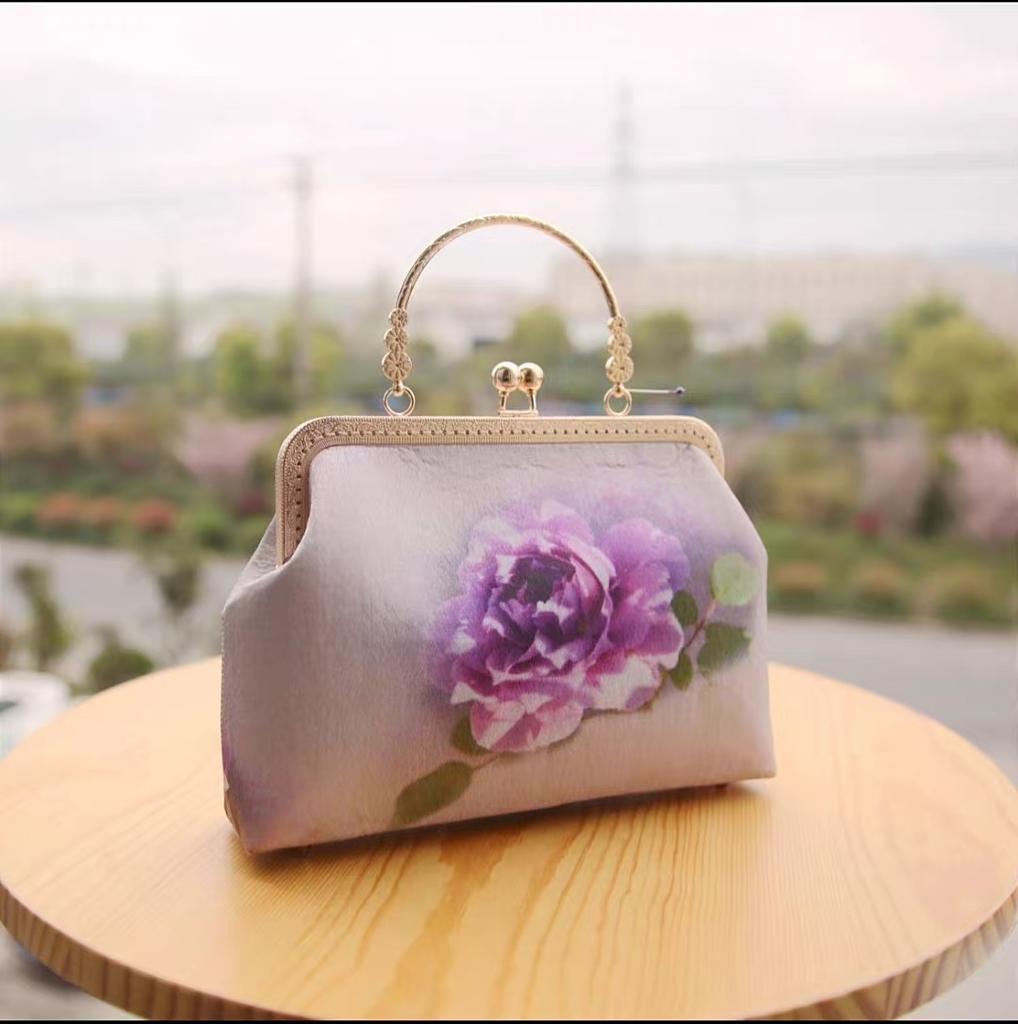 Handgefertigte Stoff Chinesische Goldtasche tragbare Messenger-Kette Schneiden Salon Teambuilding-Klasse Lehrmaterialtasche