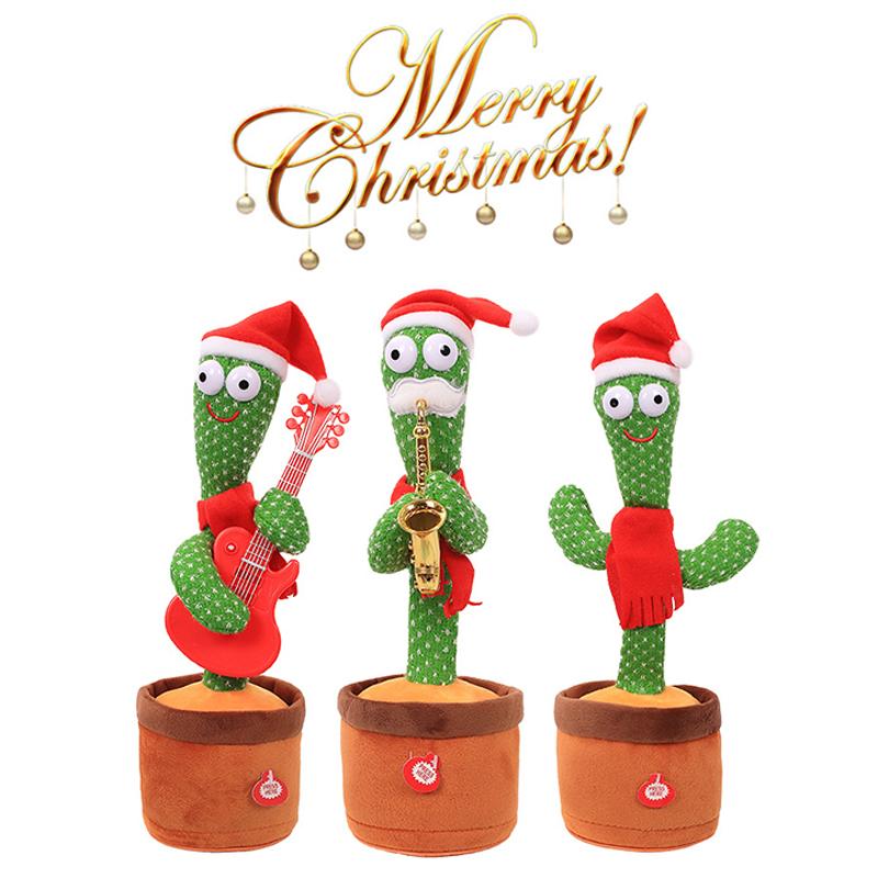 Dancing Cactus Electron Plush Toy Luminous Talking Twisting Cactus Doll Sound Record Repeat Toy Kid Education Toy Christmas Gift