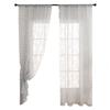 Moderner, einfacher Fenstervorhang mit kleiner Rosette und Durchgangsstange, französischer transparenter Vorhang aus Polyesterfaser, geeignet für Wohnzimmer, Schlafzimmer, Erkerfenster