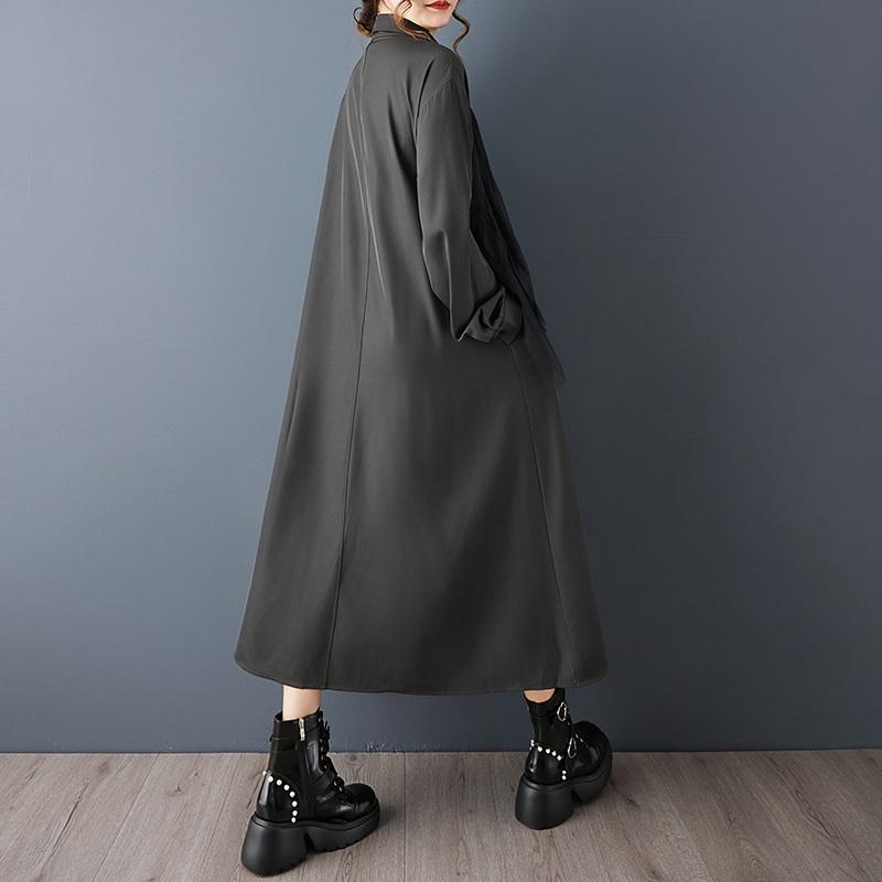 Long sleeve Plus size vintage new in dresses for women casual loose Spring autumn shirt dress