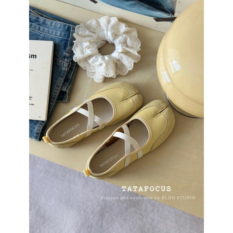 Summer round head shallow mouth soft sole Mary Jane shoes casual cowhide one-word belt single shoes flat shoes women's tide
