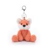 Apricot Lamb Velvet Fox Plush Toy, Cute Soft Keychain, Perfect for Boys and Girls, Fits Kids Backpacks and Purses, 12cm