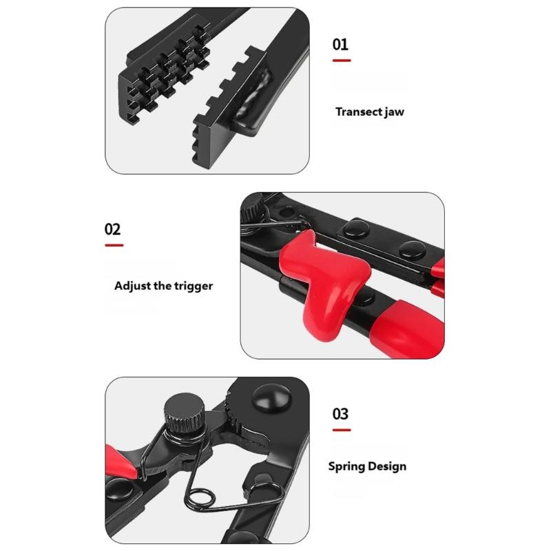 Heavy Duty Straight/Bend Hose Clamp Pliers with Locking Device for Quick Removal Installation Hard To Reach Hose Clamps