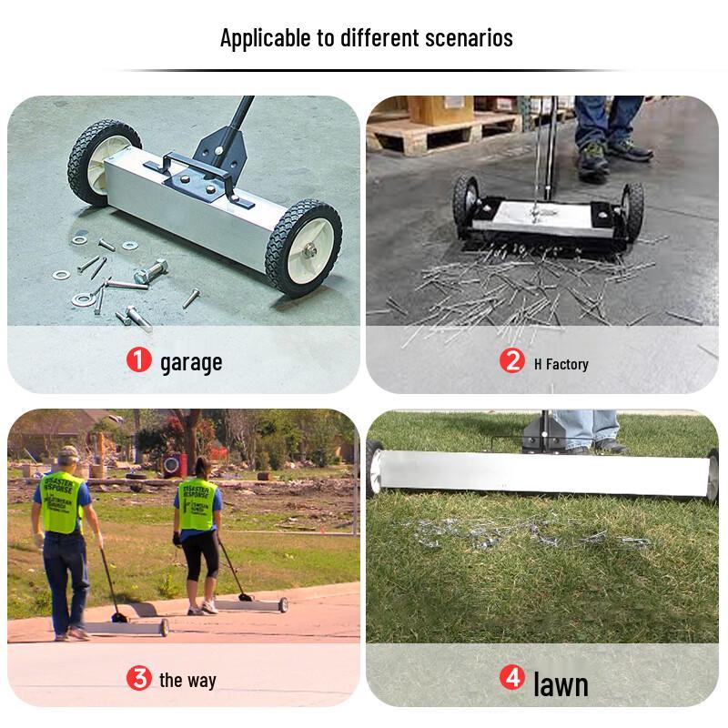 Industrial Hand-Push Magnetic Sweeper