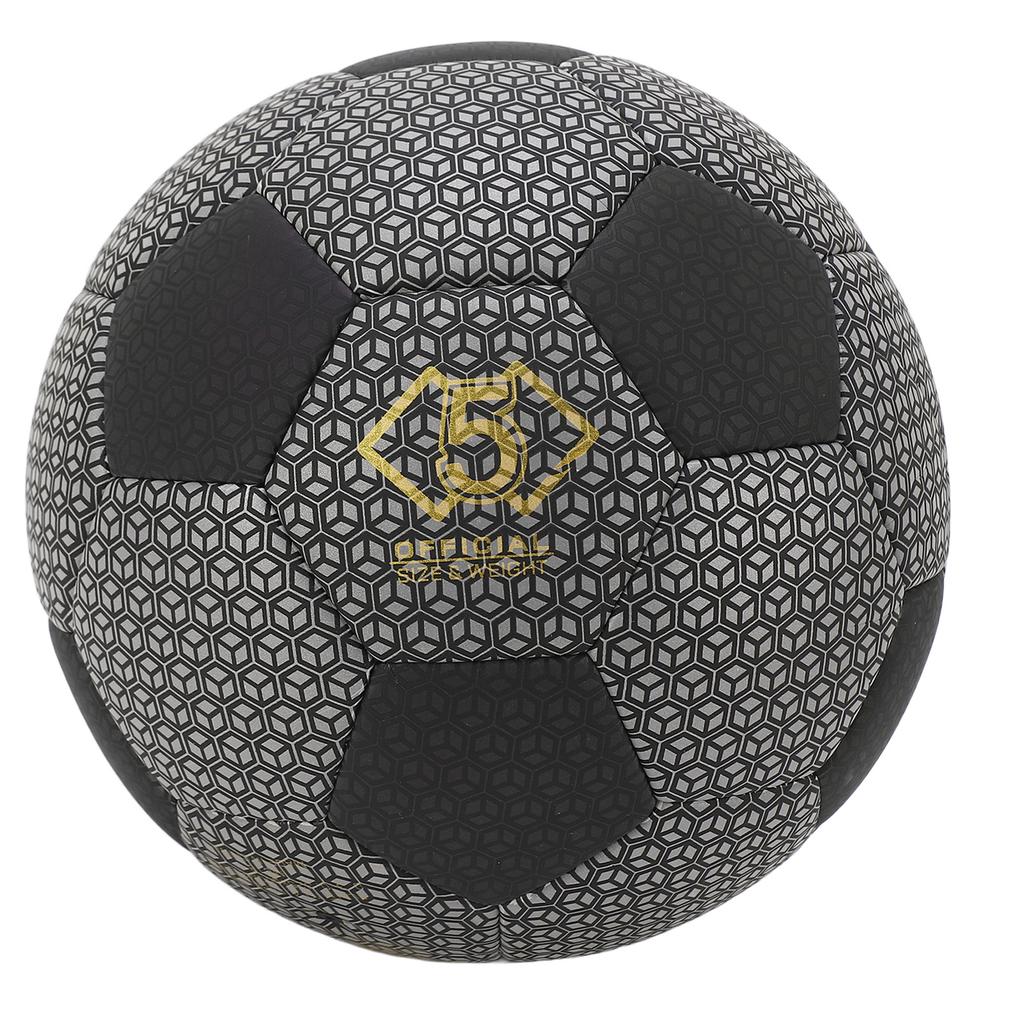 Reflective Soccer Ball PU Leather Durable Wear Resistant Reflective Football for Indoor and Outdoor School Training