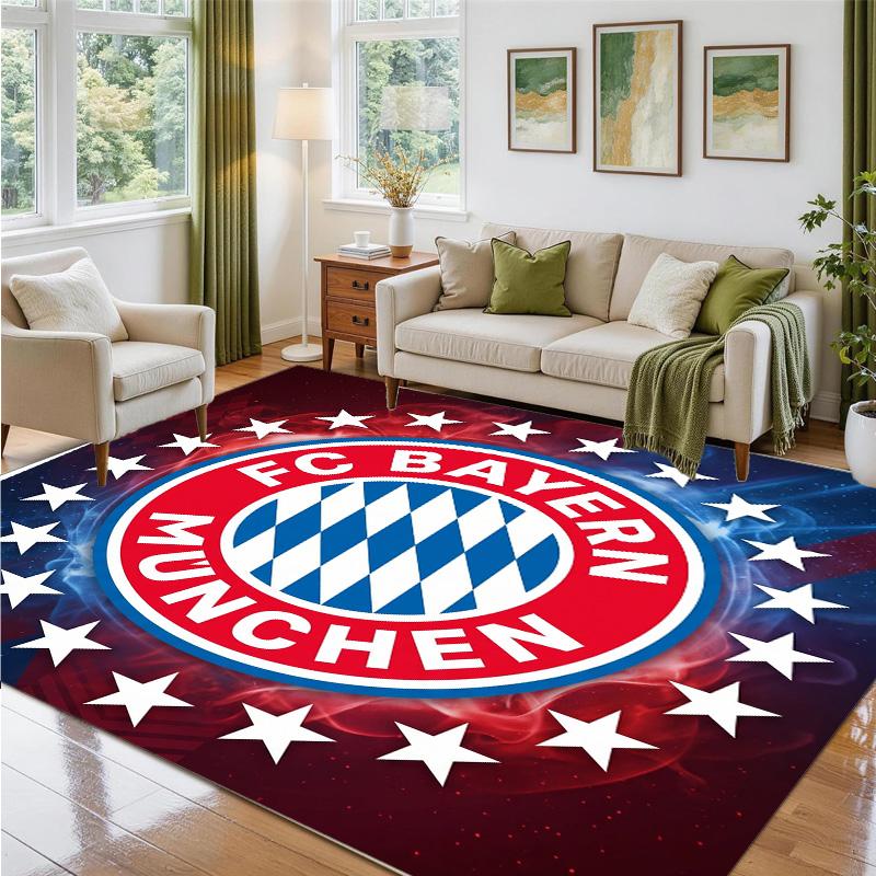 Bayern Munich Design Crystal Velvet Rug Soft Decorative Mat for Bedroom Entrance
