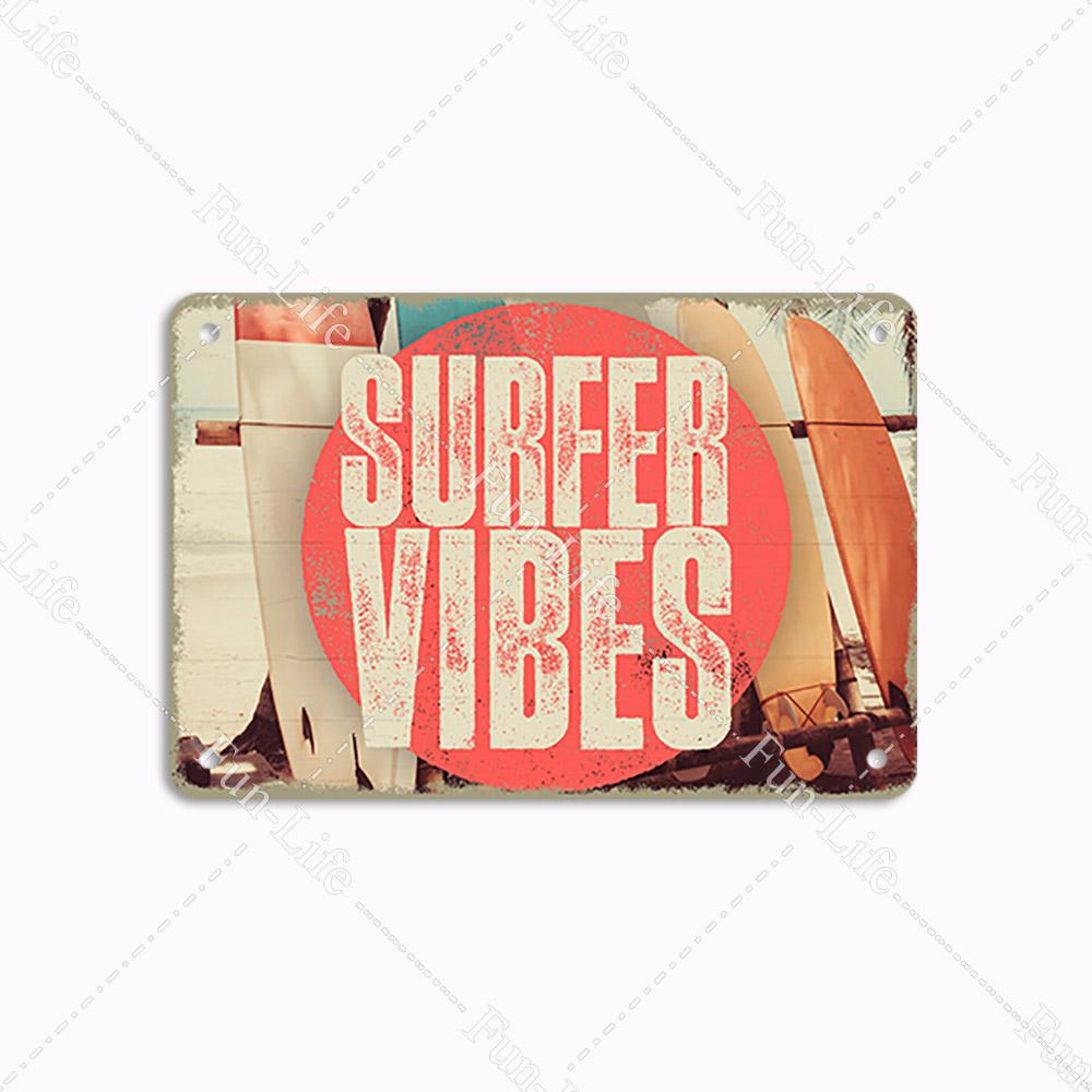 Beach Tin Sign Bar Pub Cafe Shop Wall Surfing Decoration Vintage Metal Art Sticker Poster Home Decor Iron Plate 20x30 cm