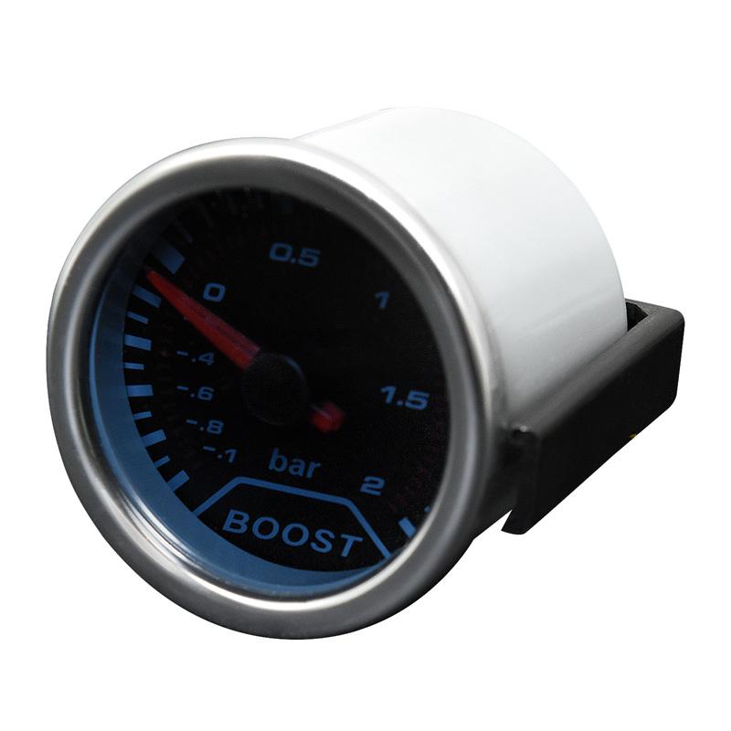 2" 52mm Car Turbo Boost Gauge Meter -1~0~2 BAR Turbo Boost Meter LED Smoke Len Boost Indicator For 12V Car Vehicle Accessories