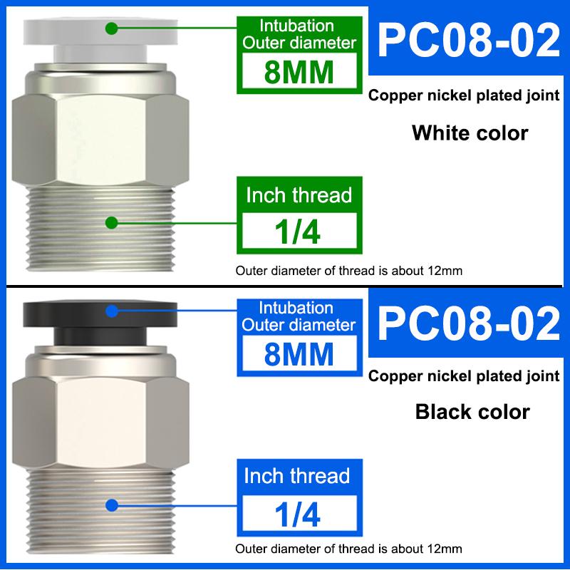 4 6 8 10 12mm 1/8'' 1/4'' 3/8'' 1/2'' Straight Push In Fitting Pneumatic Push To Connect Air Adapter Plug Socket Connector