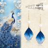 Handmade Velvet Flower Gold Earrings with 925 Silver Needles - New Chinese Style, Inspired by Intangible Cultural Heritage, Perfect for Retro Qipao.