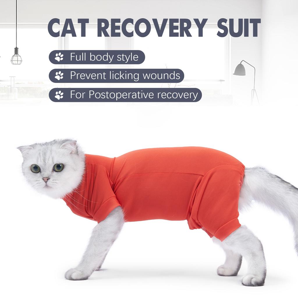Pet Recovery Suit Four Legs Abdominal Wound Jacket for Cats
