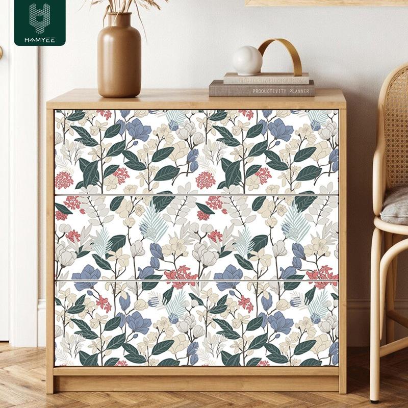 Thick Waterproof Wall Panels Floral PVC Wallpaper, Self-Adhesive Peel and Stick for Bedroom Feature Wall