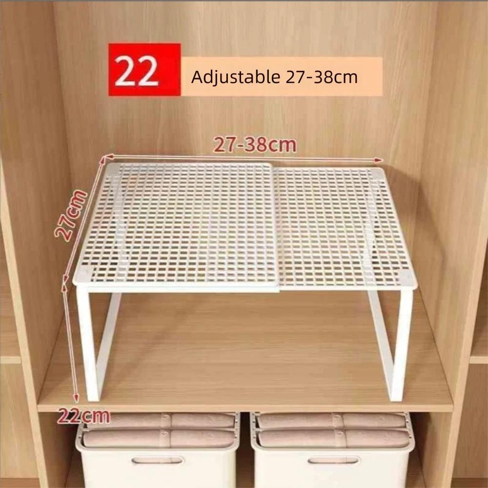 DIY Metal Closet Shelf Adjustable   Wardrobe Organizer Expandable Retractable Stackable Shelves Bathroom