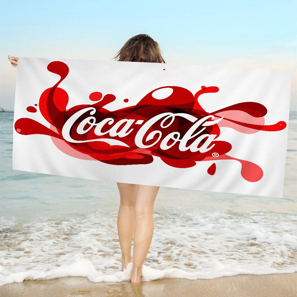 C-Cocas C-cola Vintage Logo Beach Towel Colorful Bath Towels for Girl Microfiber Quick Custom Sand Free Beach Yoga Spa Gym Pool