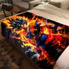 1PC Manta de Franela con Estampado de Son Goku, Alta Calidad para Todas las Estaciones, Decoración del Hogar, Calidez y Comodidad, Perfecta para Regalos de Navidad