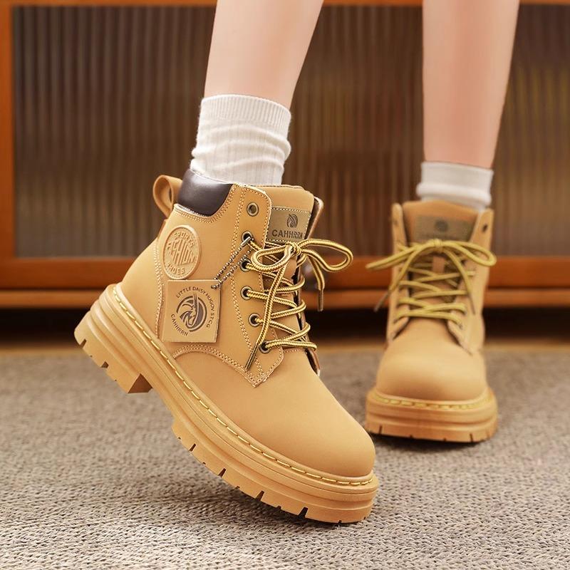 Mall Martin Boots neue Frühjahrs- und Herbst-britische Retro-Rhabarberstiefel Plateau-Kurzstiefel