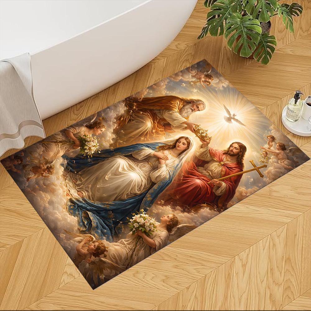 

Jesus Surrounded By Animals Non-Slip Home Carpet Design for Living Room Bedroom Office Decor Gift with Vibrant Pattern and Comfortable 40cmx60cm
