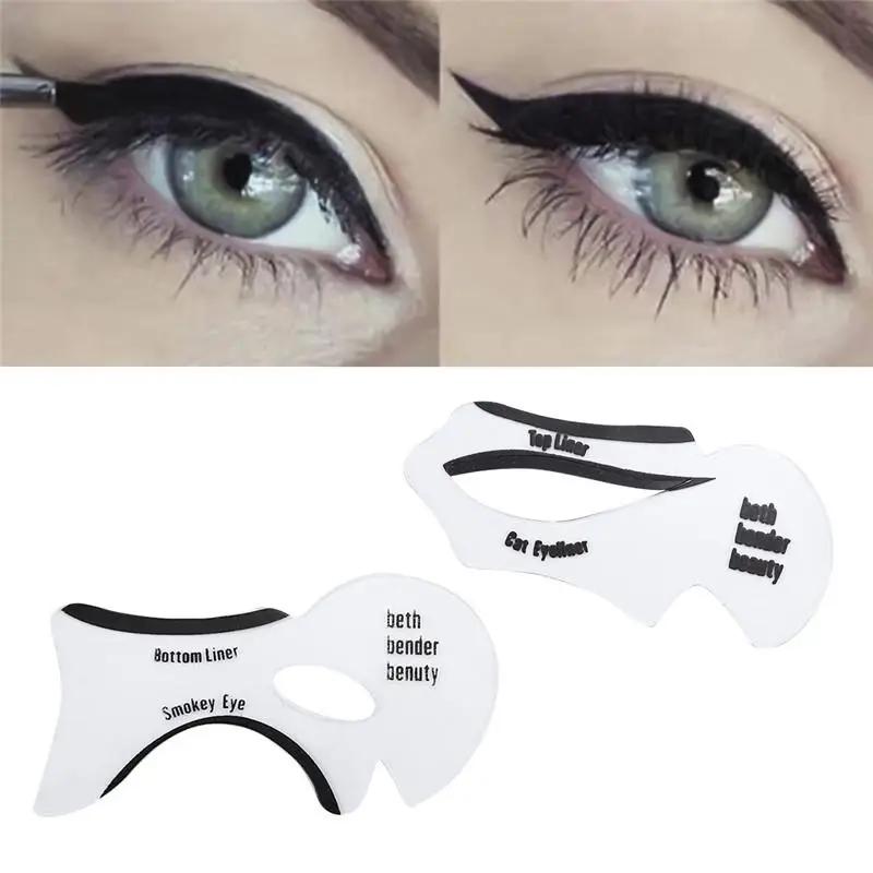 2pcs-Eyeliner Model Card Cat Eyeliner Smokey Eye Template Shaper Model Fashion Eyeliner Card Stencil