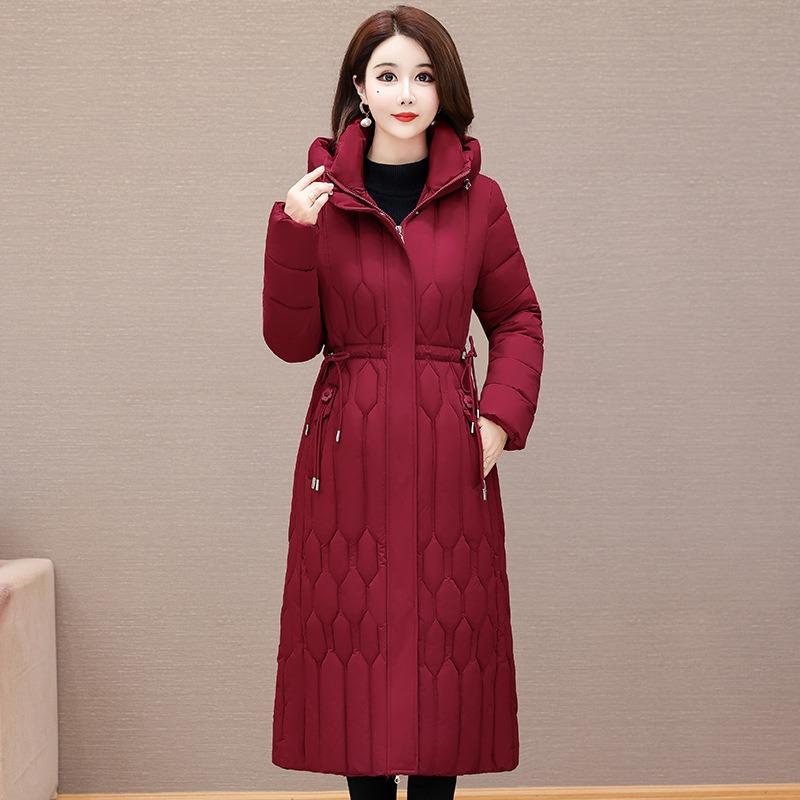 Medium down cotton women's new winter mother's wear thickened cotton-padded jacket women's long fat plus size cotton-padded jacket
